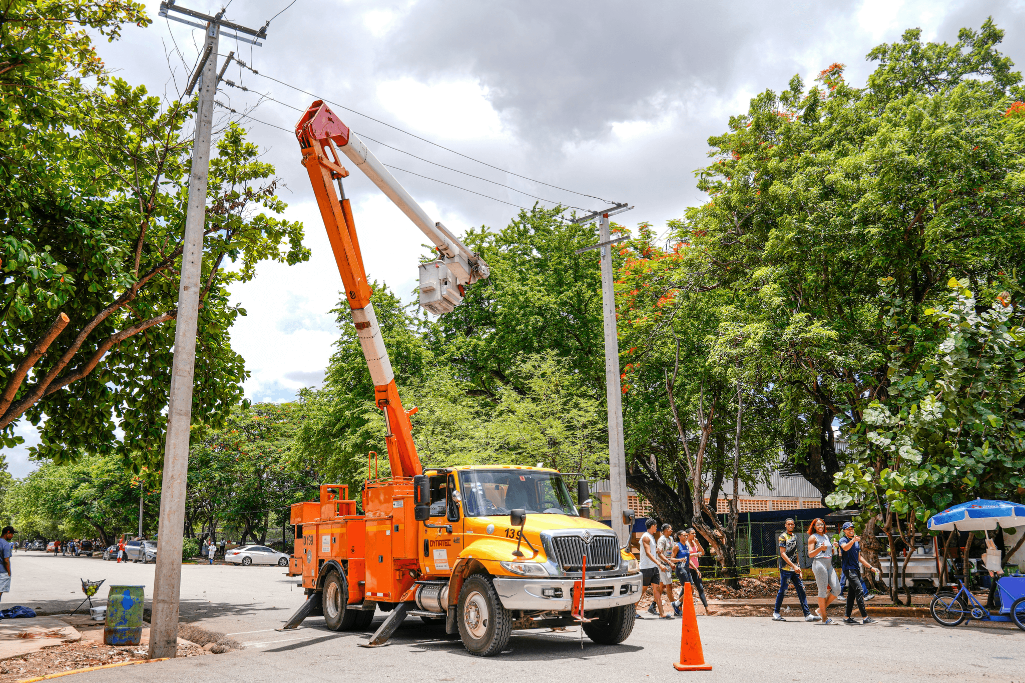 Securing utility pole with a lashing rod
