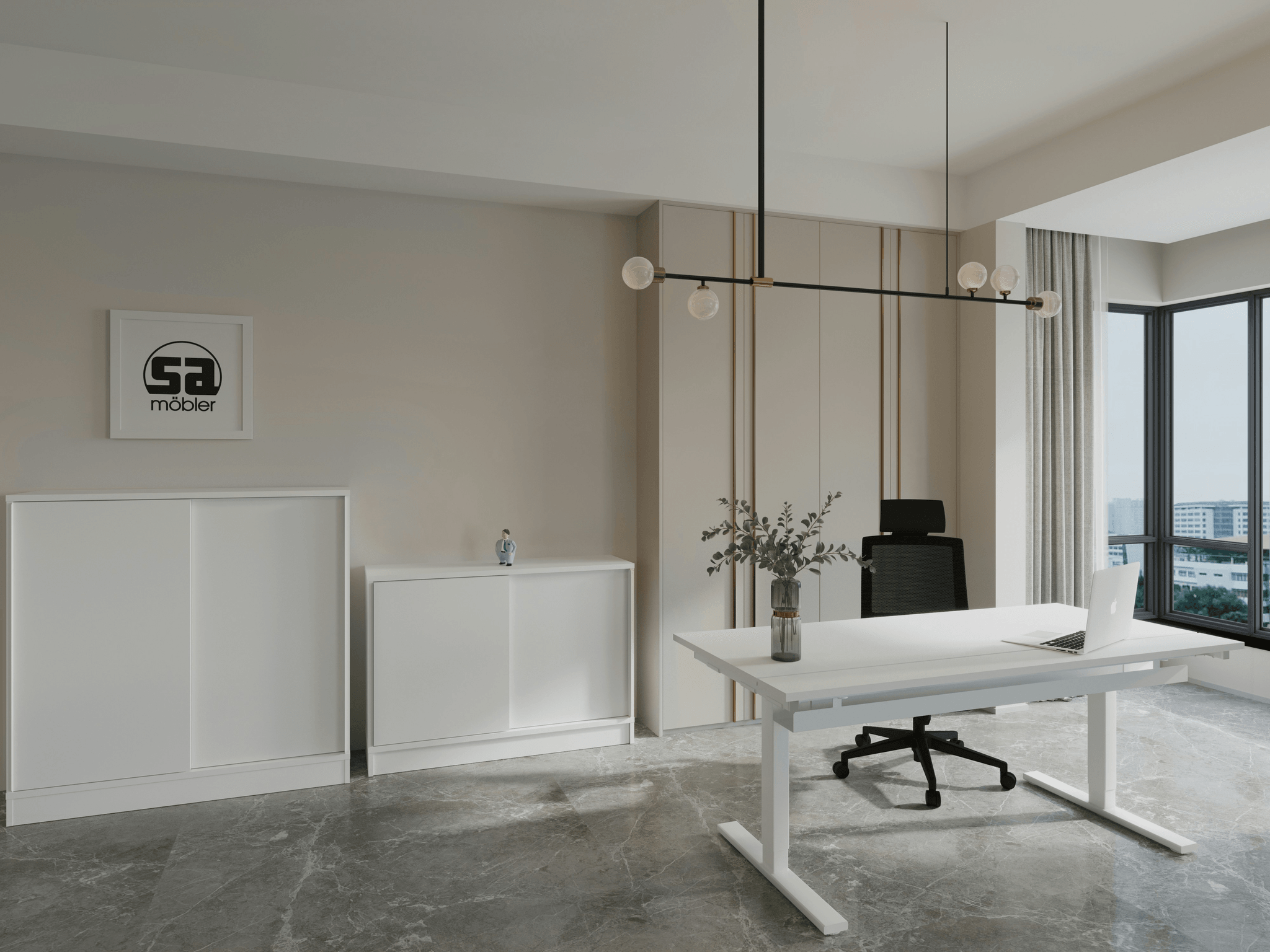 Prefabricated office with modern aesthetic design